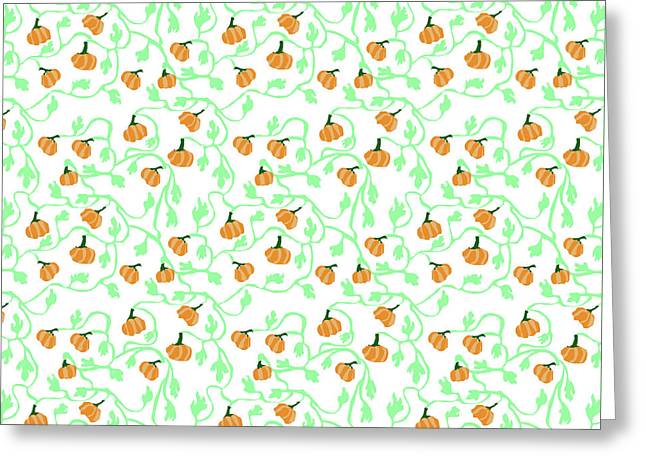 Pumpkin Vines Pattern - Greeting Card