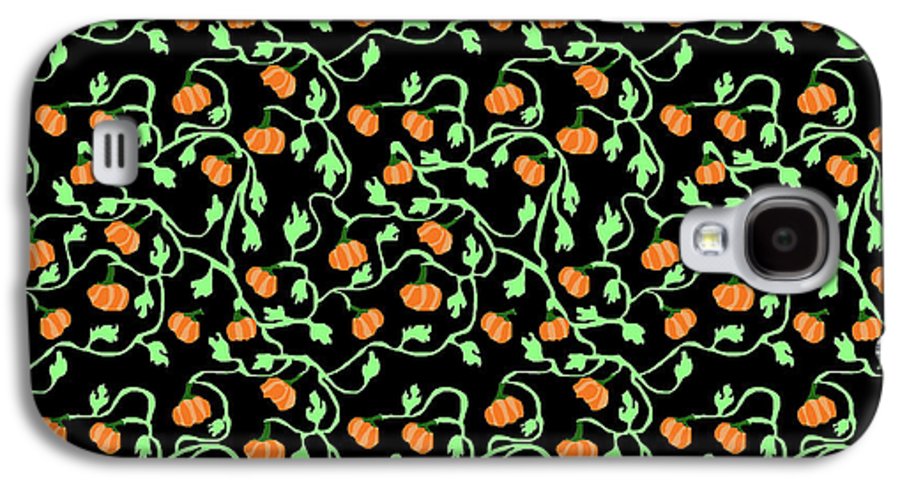 Pumpkins and Vines on Black - Phone Case