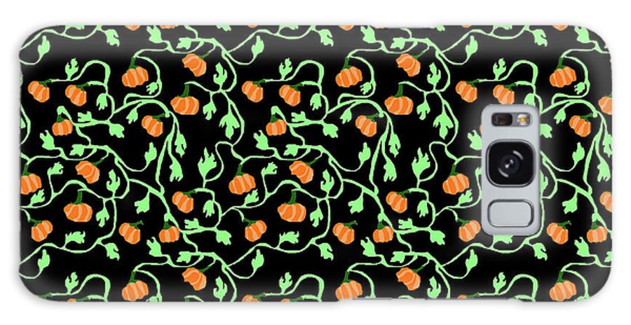 Pumpkins and Vines on Black - Phone Case