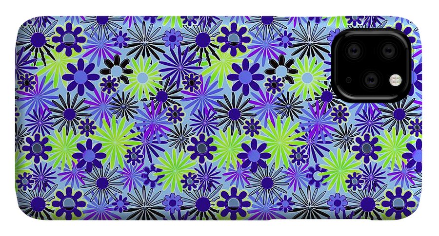 Purple and Green Daisies Variation 4 - Phone Case