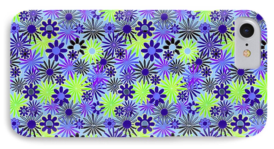 Purple and Green Daisies Variation 4 - Phone Case