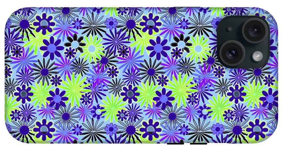 Purple and Green Daisies Variation 4 - Phone Case