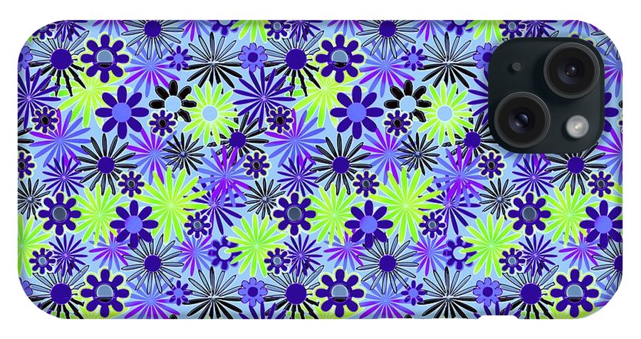 Purple and Green Daisies Variation 4 - Phone Case