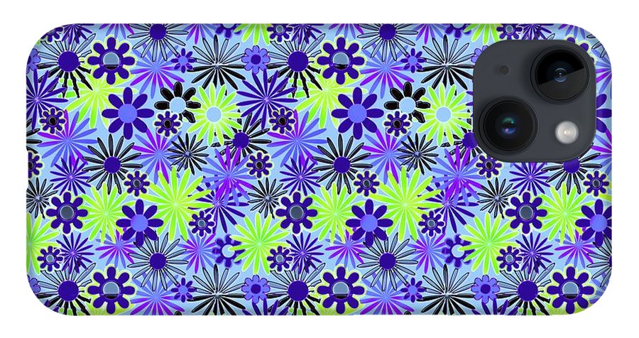Purple and Green Daisies Variation 4 - Phone Case