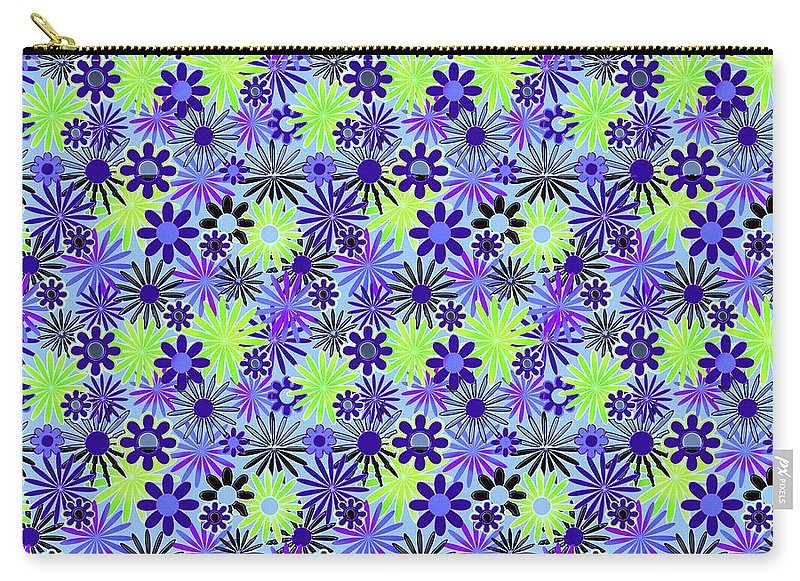 Purple and Green Daisies Variation 4 - Carry-All Pouch