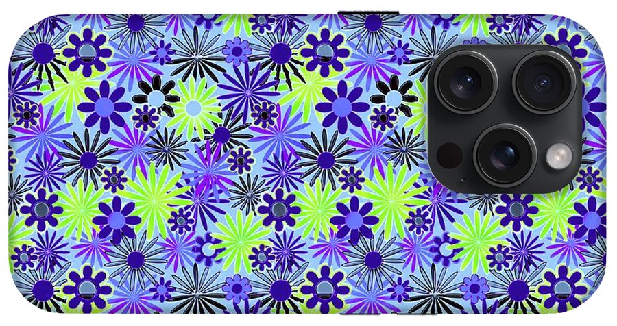 Purple and Green Daisies Variation 4 - Phone Case