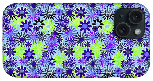Purple and Green Daisies Variation 4 - Phone Case