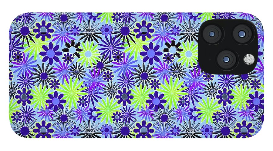 Purple and Green Daisies Variation 4 - Phone Case