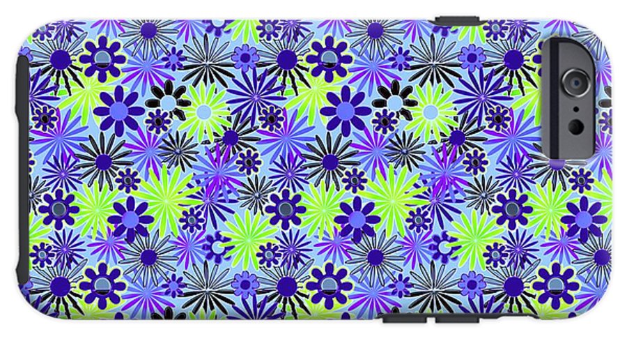Purple and Green Daisies Variation 4 - Phone Case