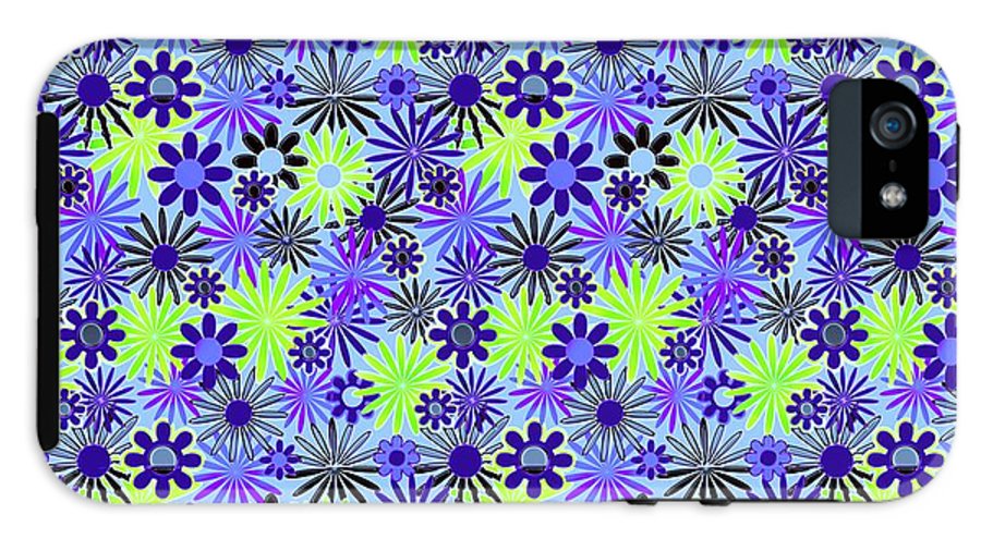 Purple and Green Daisies Variation 4 - Phone Case