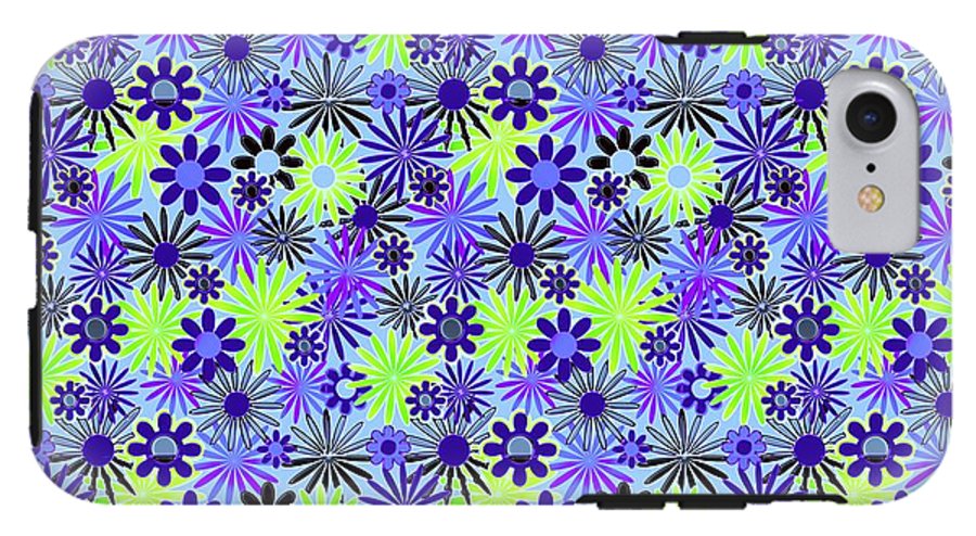 Purple and Green Daisies Variation 4 - Phone Case