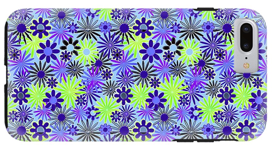 Purple and Green Daisies Variation 4 - Phone Case
