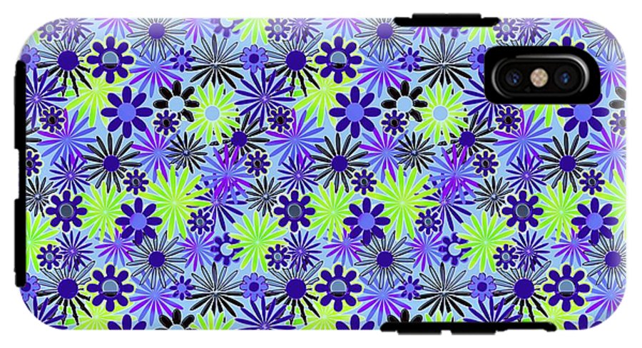 Purple and Green Daisies Variation 4 - Phone Case