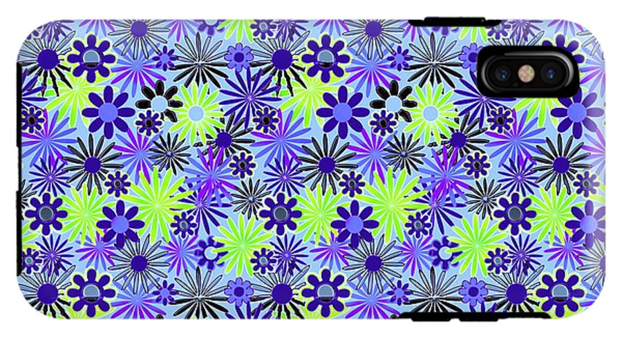 Purple and Green Daisies Variation 4 - Phone Case