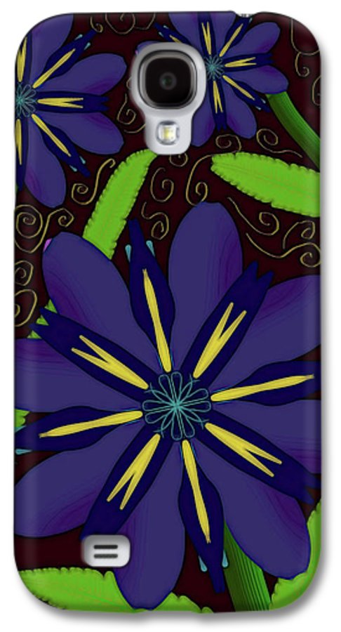 Purple Flowers Yellow Swirls - Phone Case