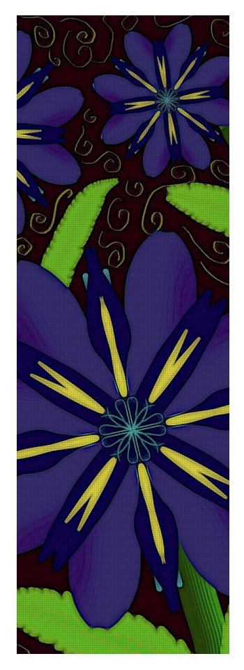 Purple Flowers Yellow Swirls - Yoga Mat