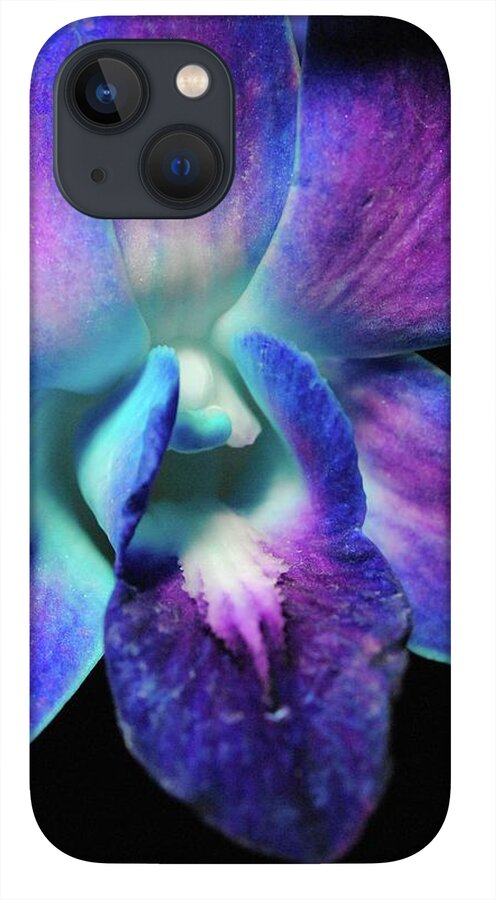 Purple Orchid Close up on Black - Phone Case