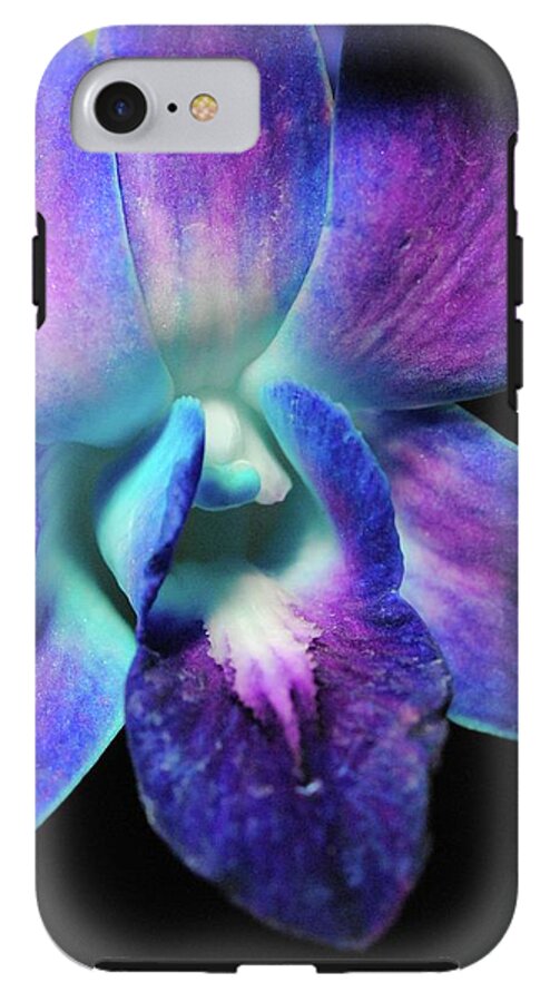 Purple Orchid Close up on Black - Phone Case