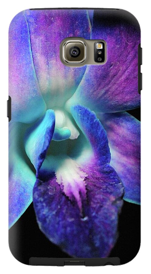 Purple Orchid Close up on Black - Phone Case