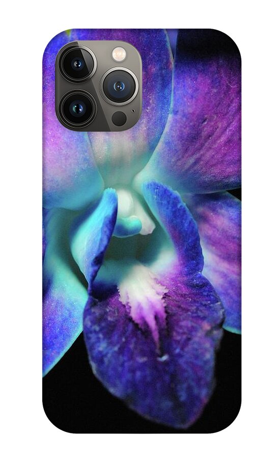 Purple Orchid Close up on Black - Phone Case