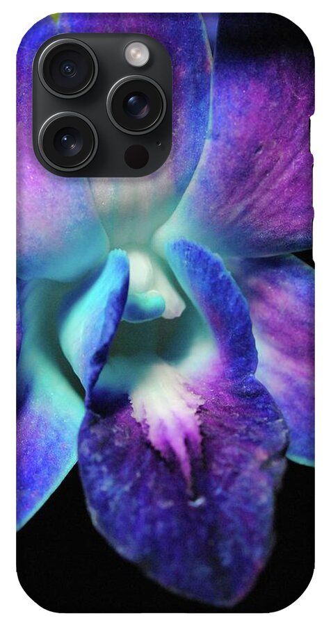 Purple Orchid Close up on Black - Phone Case