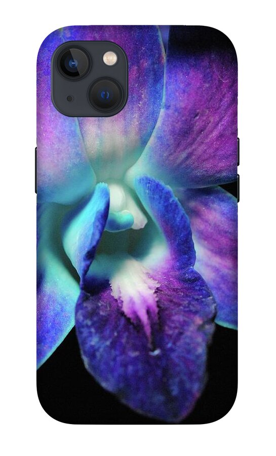 Purple Orchid Close up on Black - Phone Case