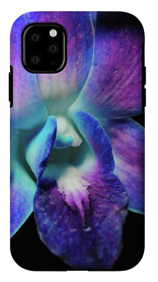 Purple Orchid Close up on Black - Phone Case