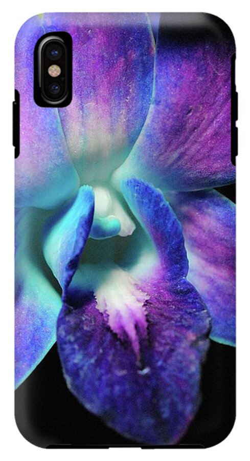 Purple Orchid Close up on Black - Phone Case