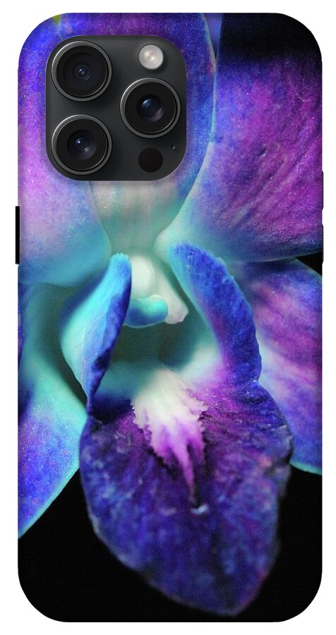 Purple Orchid Close up on Black - Phone Case