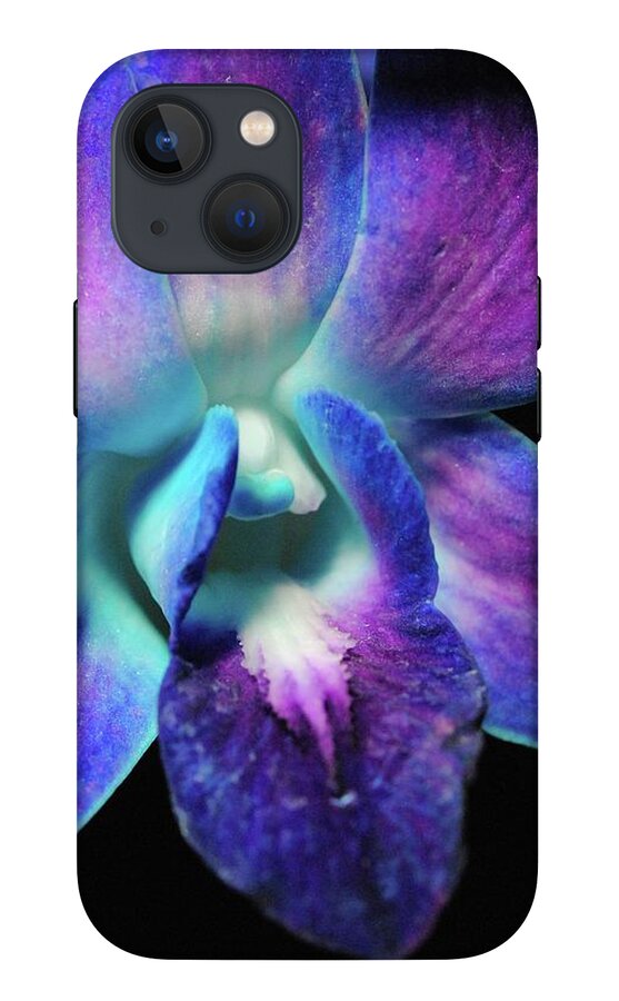 Purple Orchid Close up on Black - Phone Case