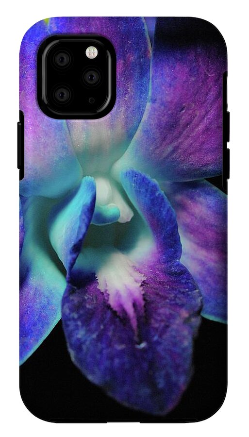 Purple Orchid Close up on Black - Phone Case
