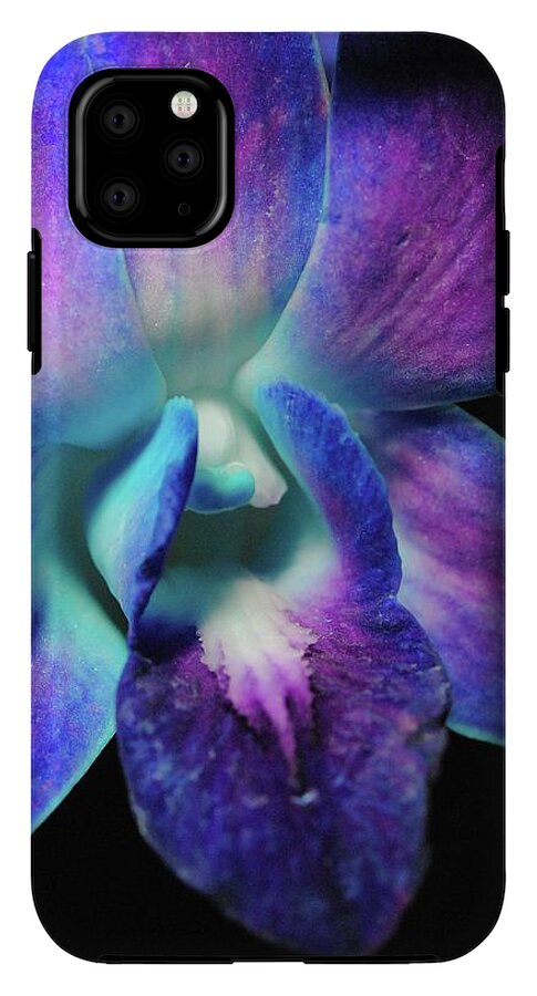 Purple Orchid Close up on Black - Phone Case