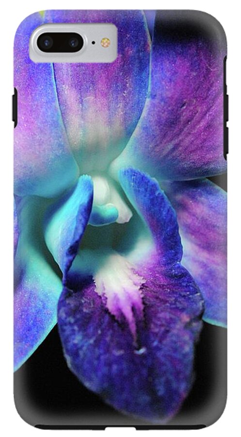 Purple Orchid Close up on Black - Phone Case