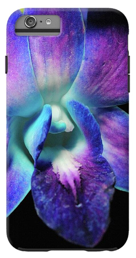 Purple Orchid Close up on Black - Phone Case