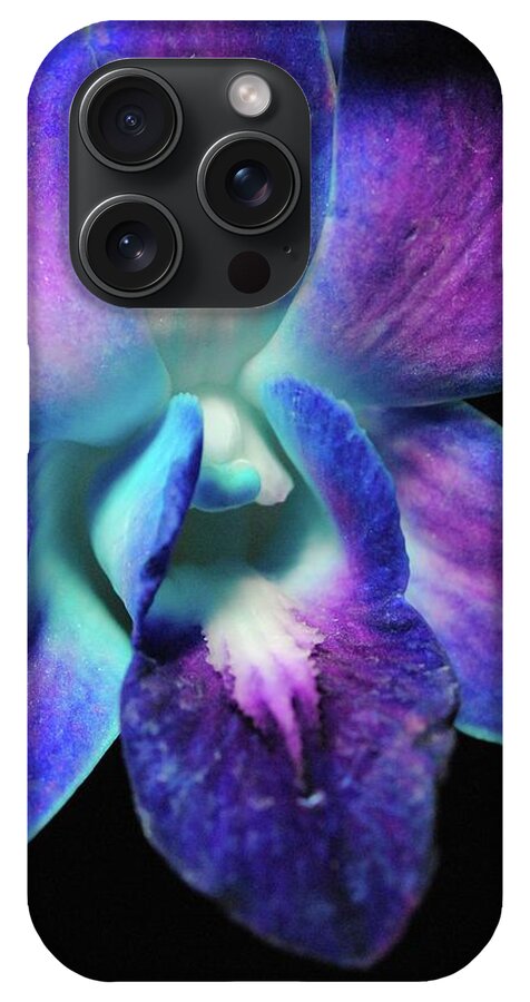 Purple Orchid Close up on Black - Phone Case