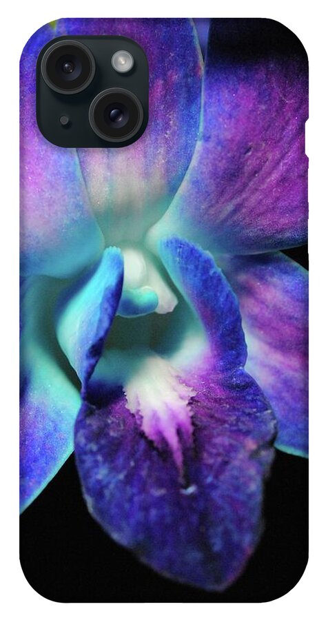 Purple Orchid Close up on Black - Phone Case