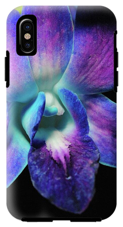 Purple Orchid Close up on Black - Phone Case