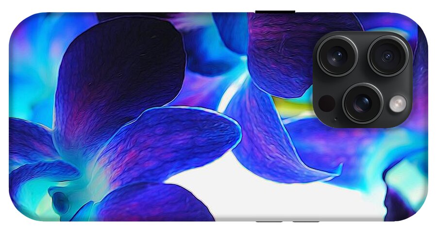 Purple Orchids On White Close Up - Phone Case