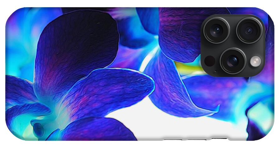 Purple Orchids On White Close Up - Phone Case