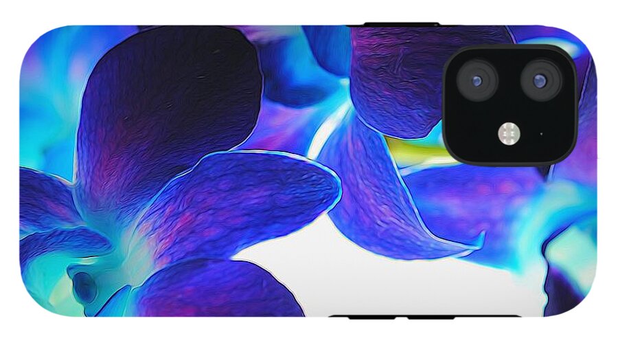 Purple Orchids On White Close Up - Phone Case