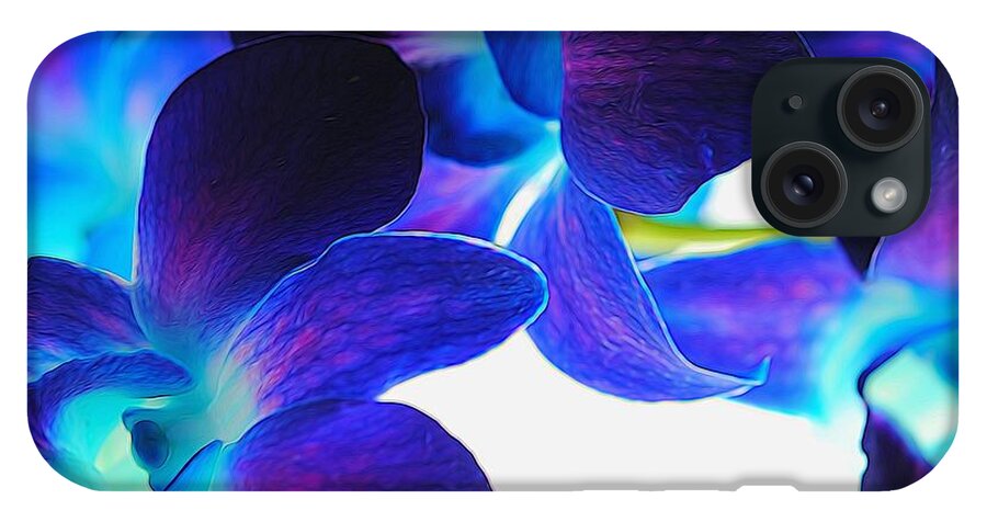 Purple Orchids On White Close Up - Phone Case