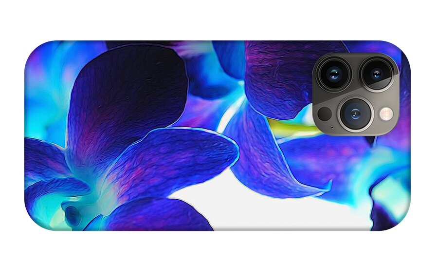 Purple Orchids On White Close Up - Phone Case