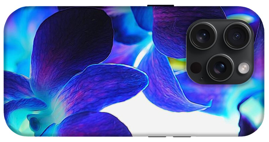Purple Orchids On White Close Up - Phone Case