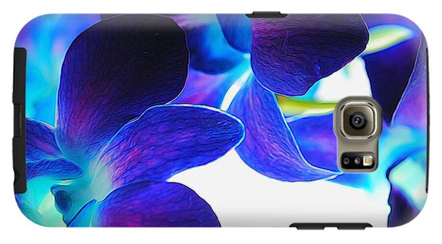 Purple Orchids On White Close Up - Phone Case