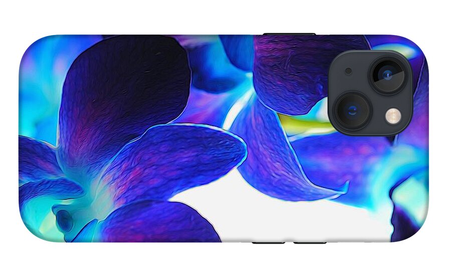 Purple Orchids On White Close Up - Phone Case