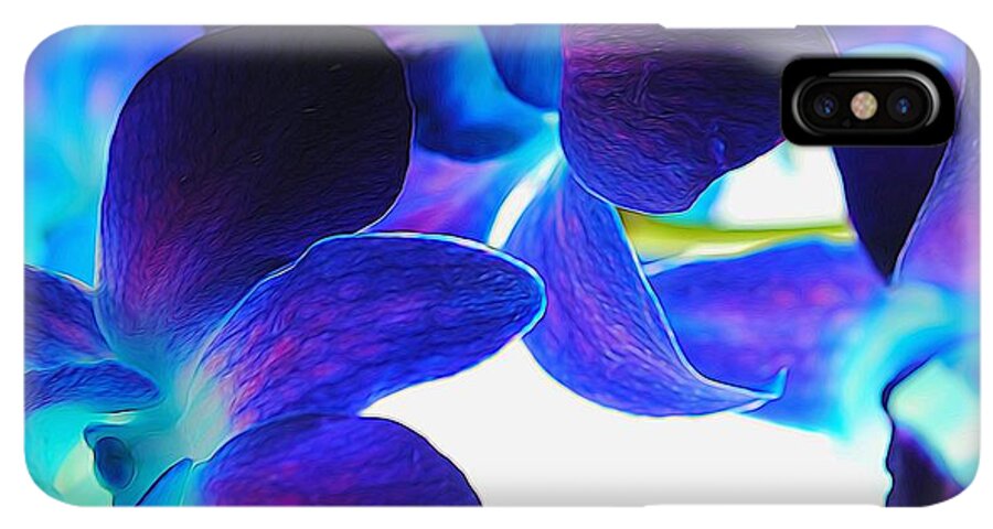 Purple Orchids On White Close Up - Phone Case