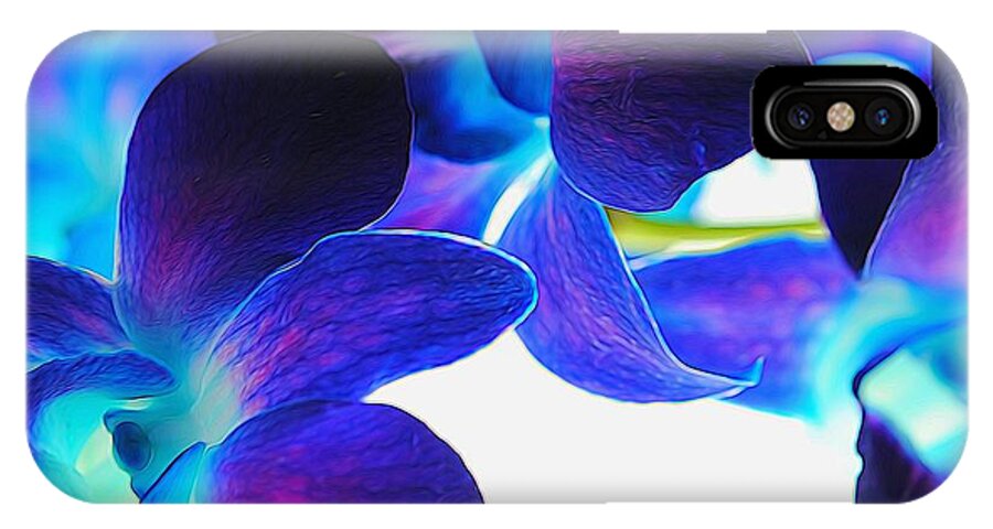 Purple Orchids On White Close Up - Phone Case