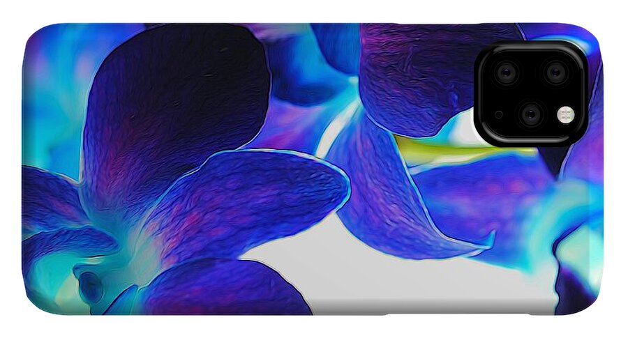 Purple Orchids On White Close Up - Phone Case