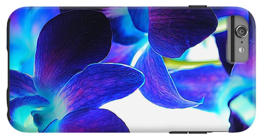 Purple Orchids On White Close Up - Phone Case