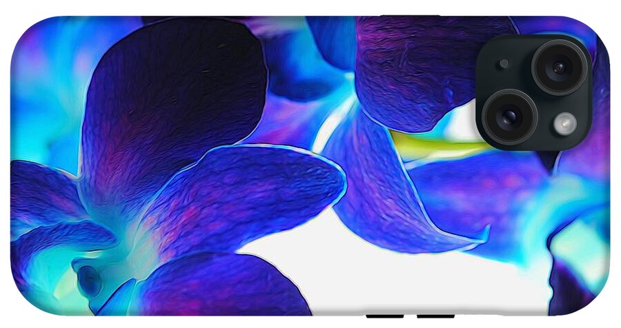 Purple Orchids On White Close Up - Phone Case